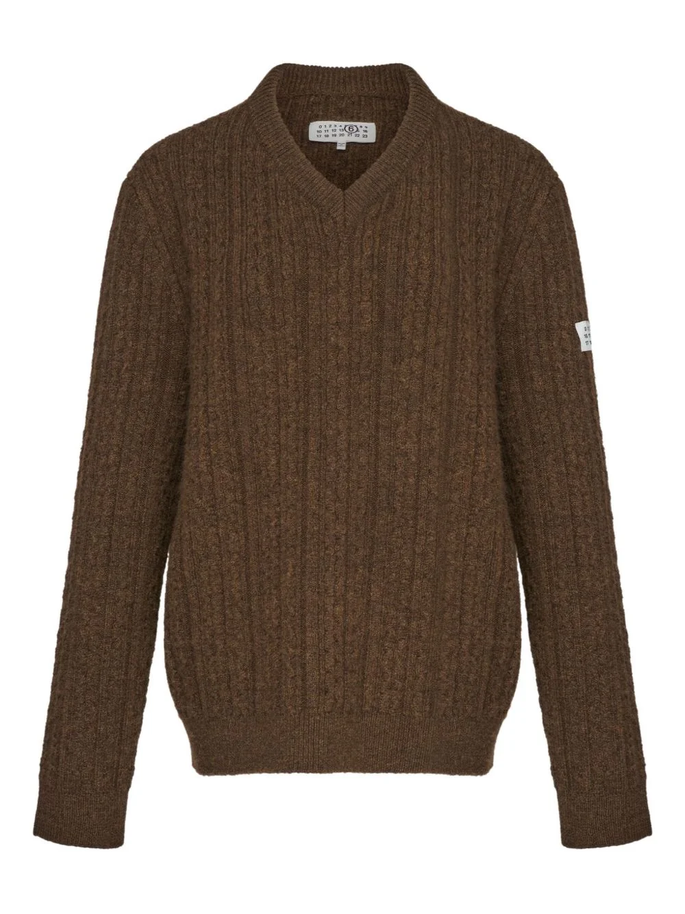 v-neck ribbed sweater - 1