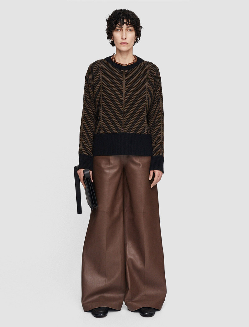 JOSEPH Chevron Ribbed Round Neck Jumper outlook