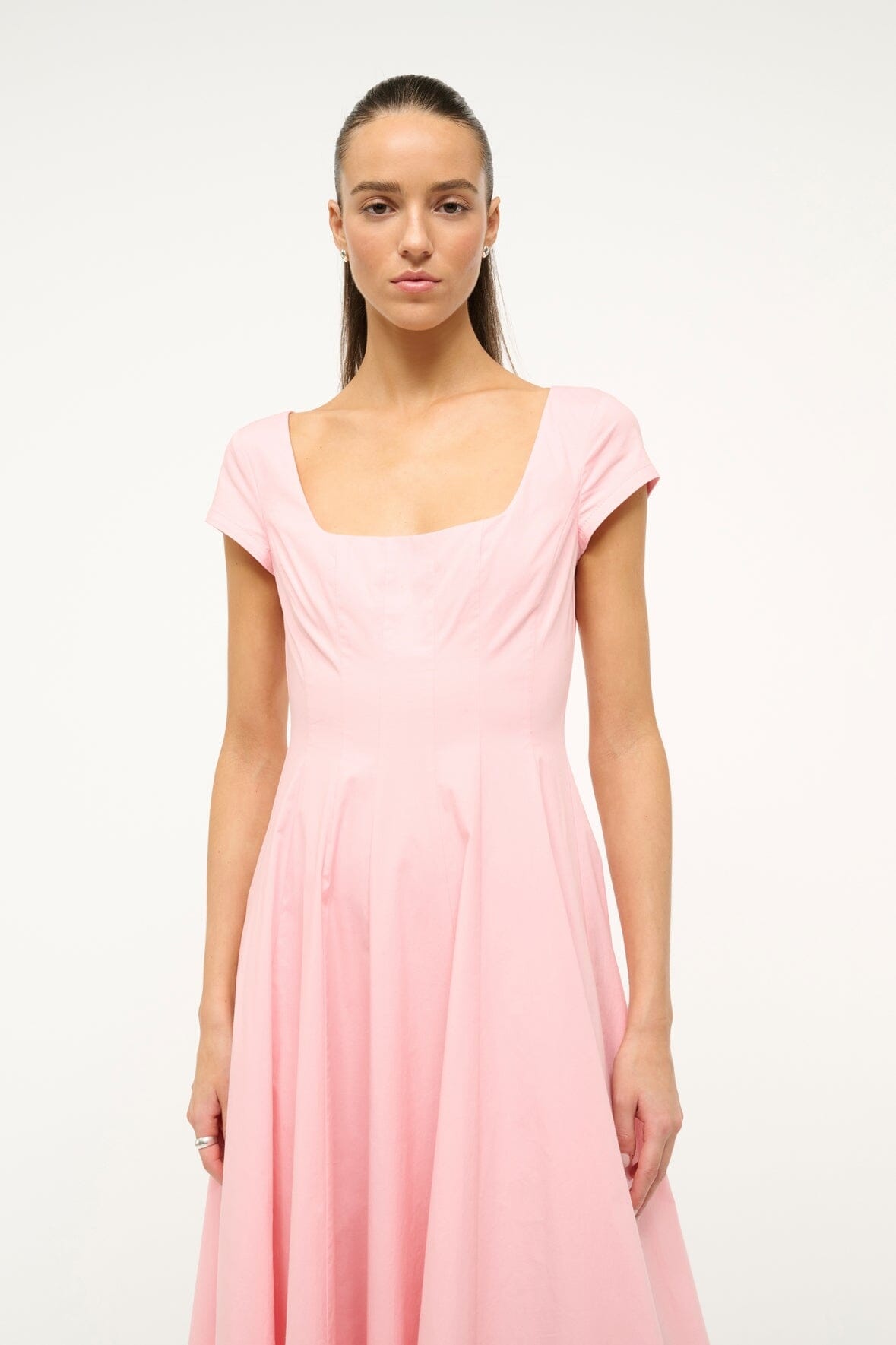 STAUD SHORT SLEEVE WELLS DRESS PEARL PINK - 4