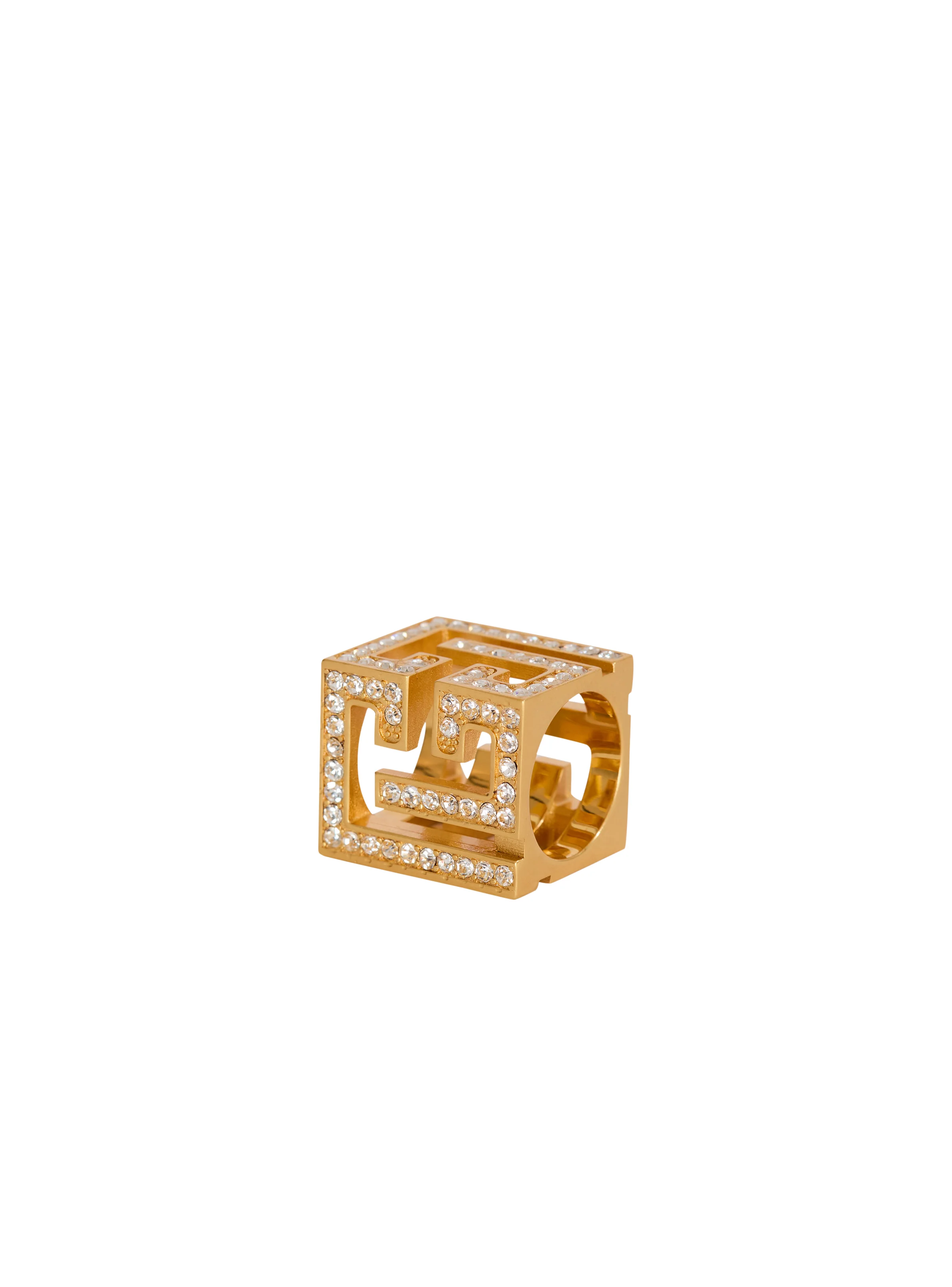 PB 3D rhinestone cube ring - 1