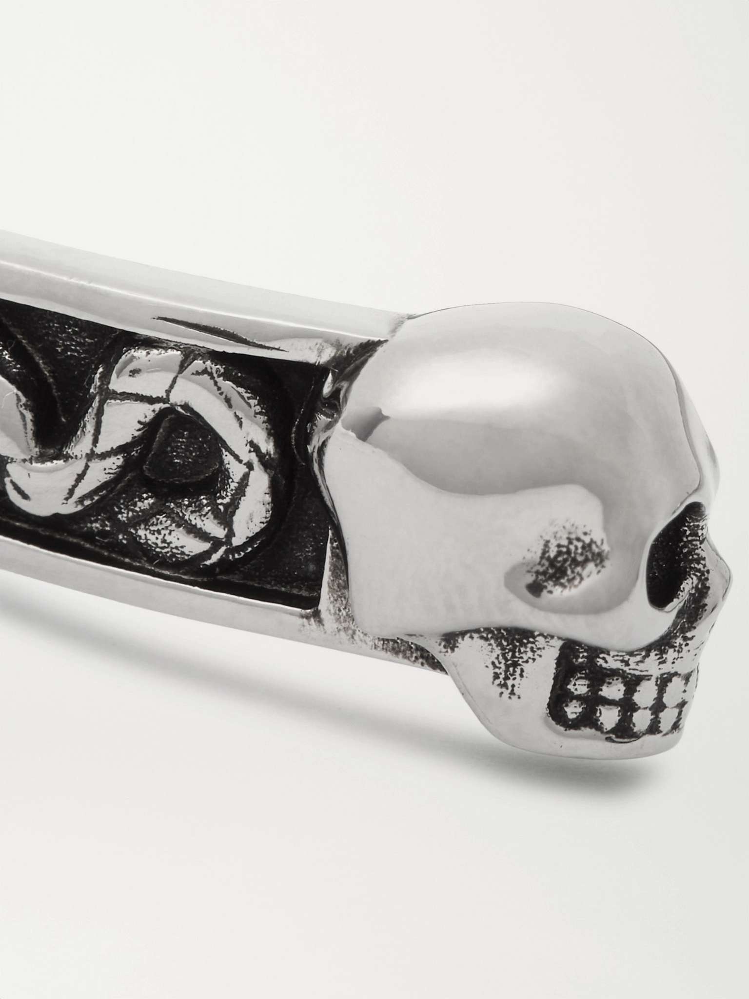 Skull Burnished Silver-Tone Cuff - 4