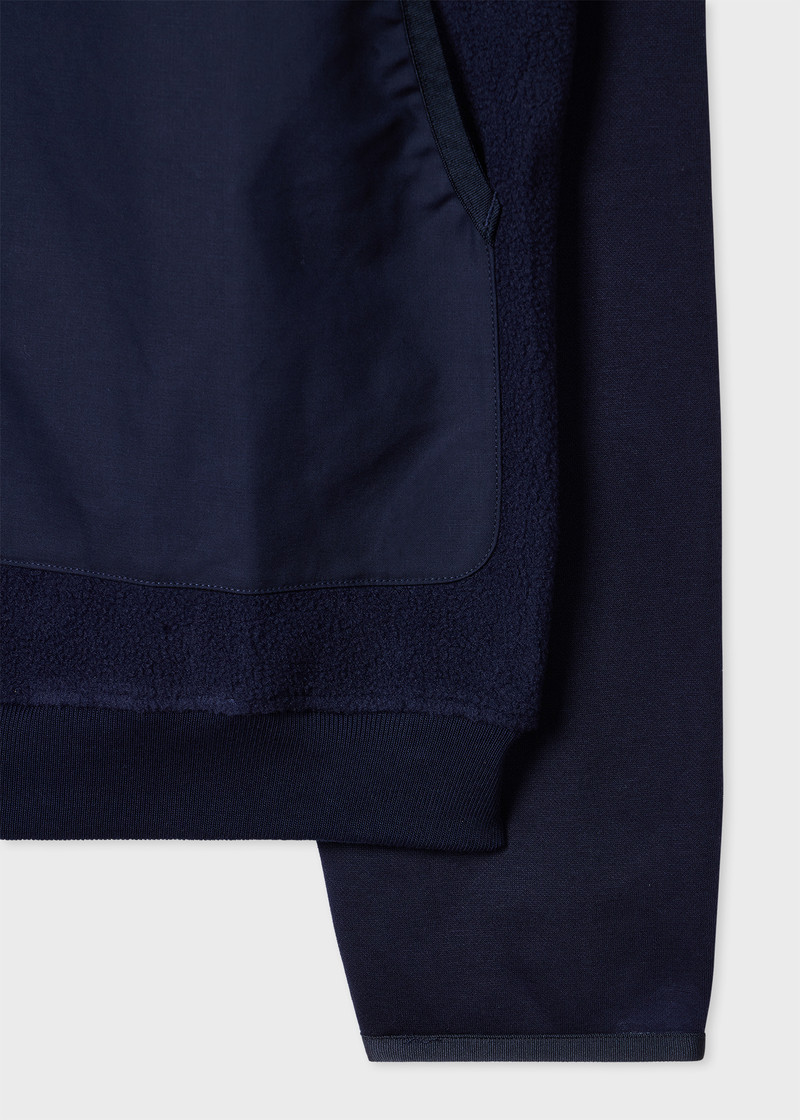 Paul Smith Navy Fleece-Panel Zip Sweatshirt outlook