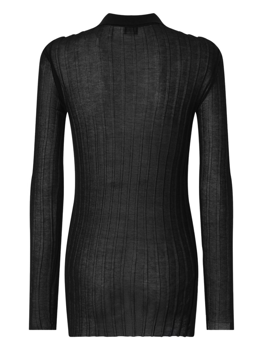 ribbed polo top - 2