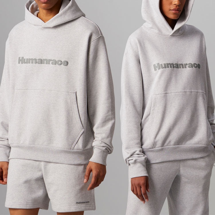 adidas x Pharrell Humanrace Logo Hoodie 'Grey Heather' HG1809 - 6