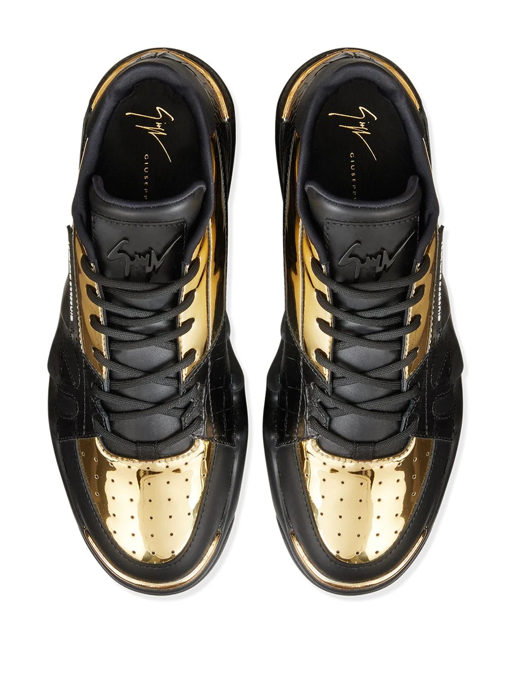 metallic panel sneakers - 4