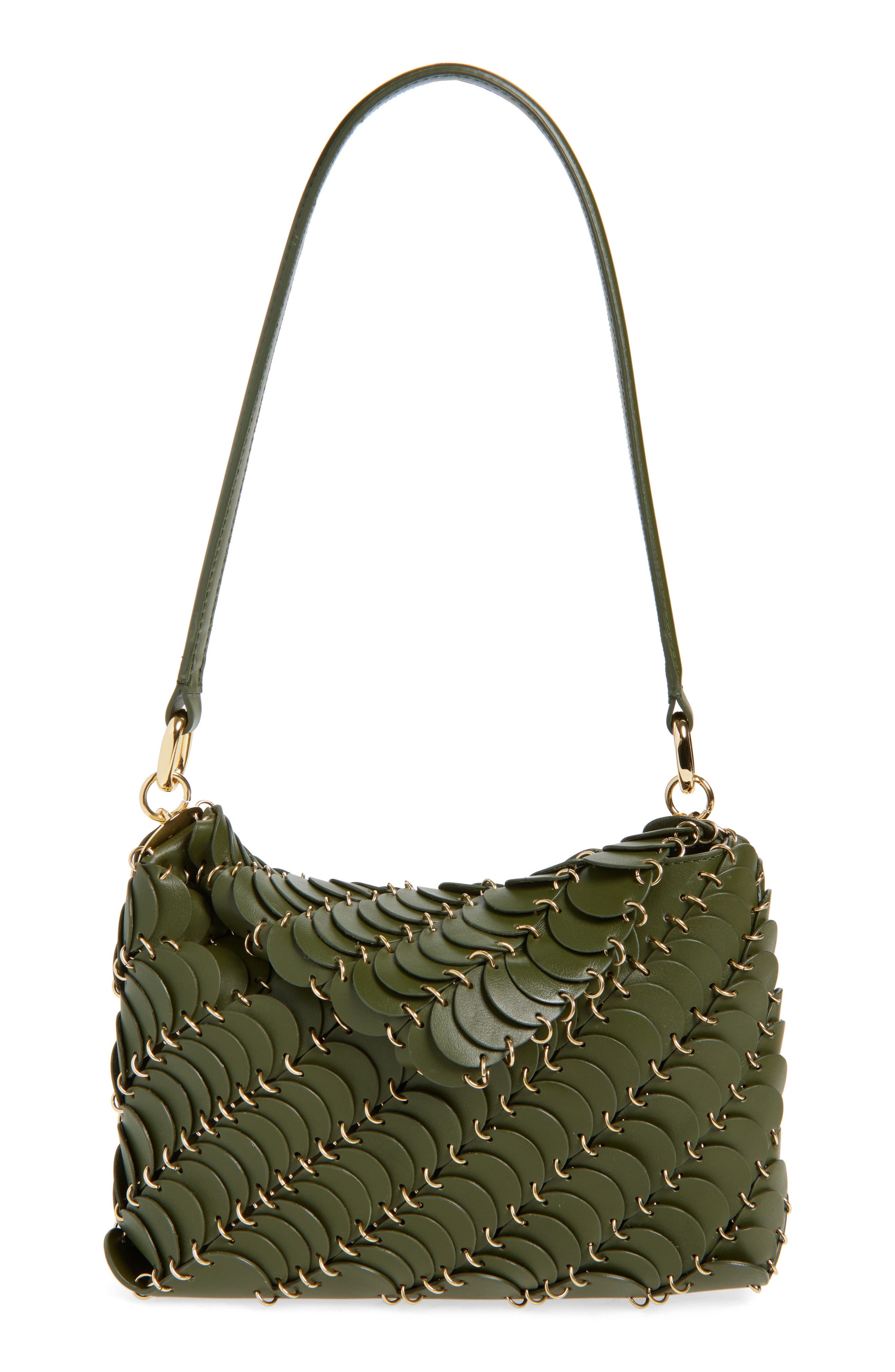 Rabanne Paco Leather Hobo Bag in Kaki /Gold at Nordstrom - 1