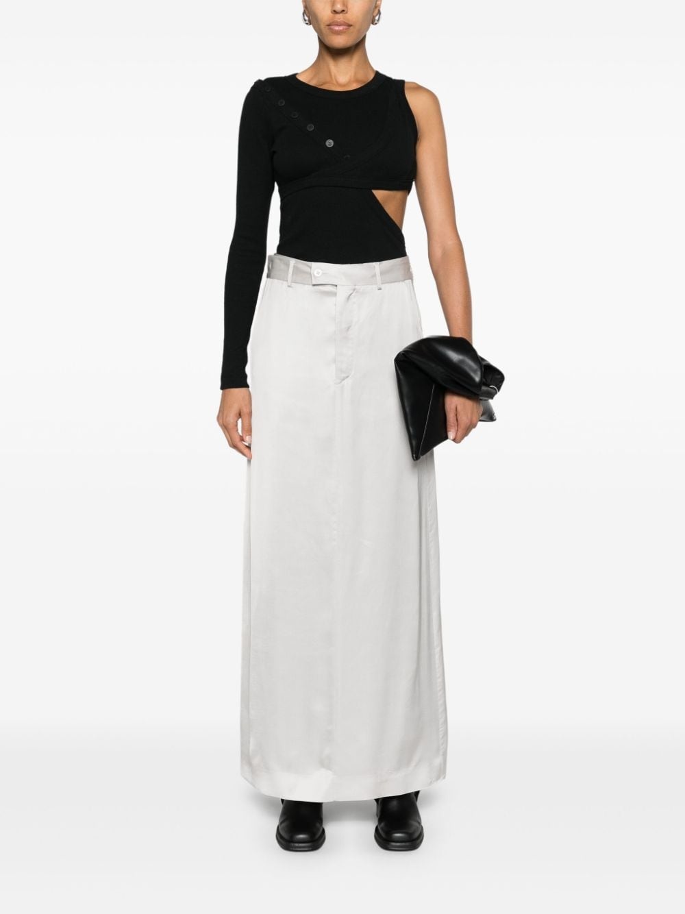 tailored satin wrap skirt - 2