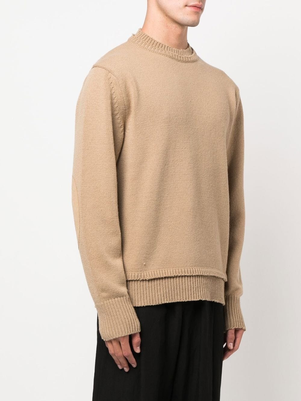 crew-neck layered jumper - 3