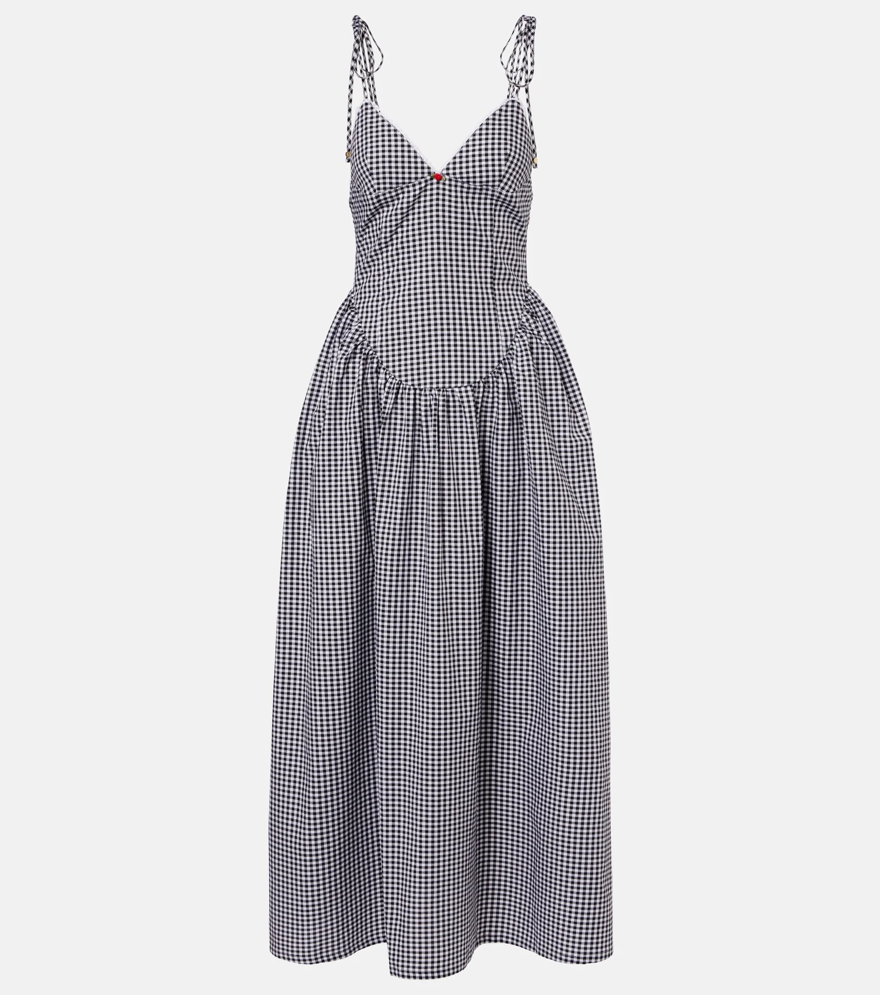 Paloma gingham cotton poplin maxi dress - 1