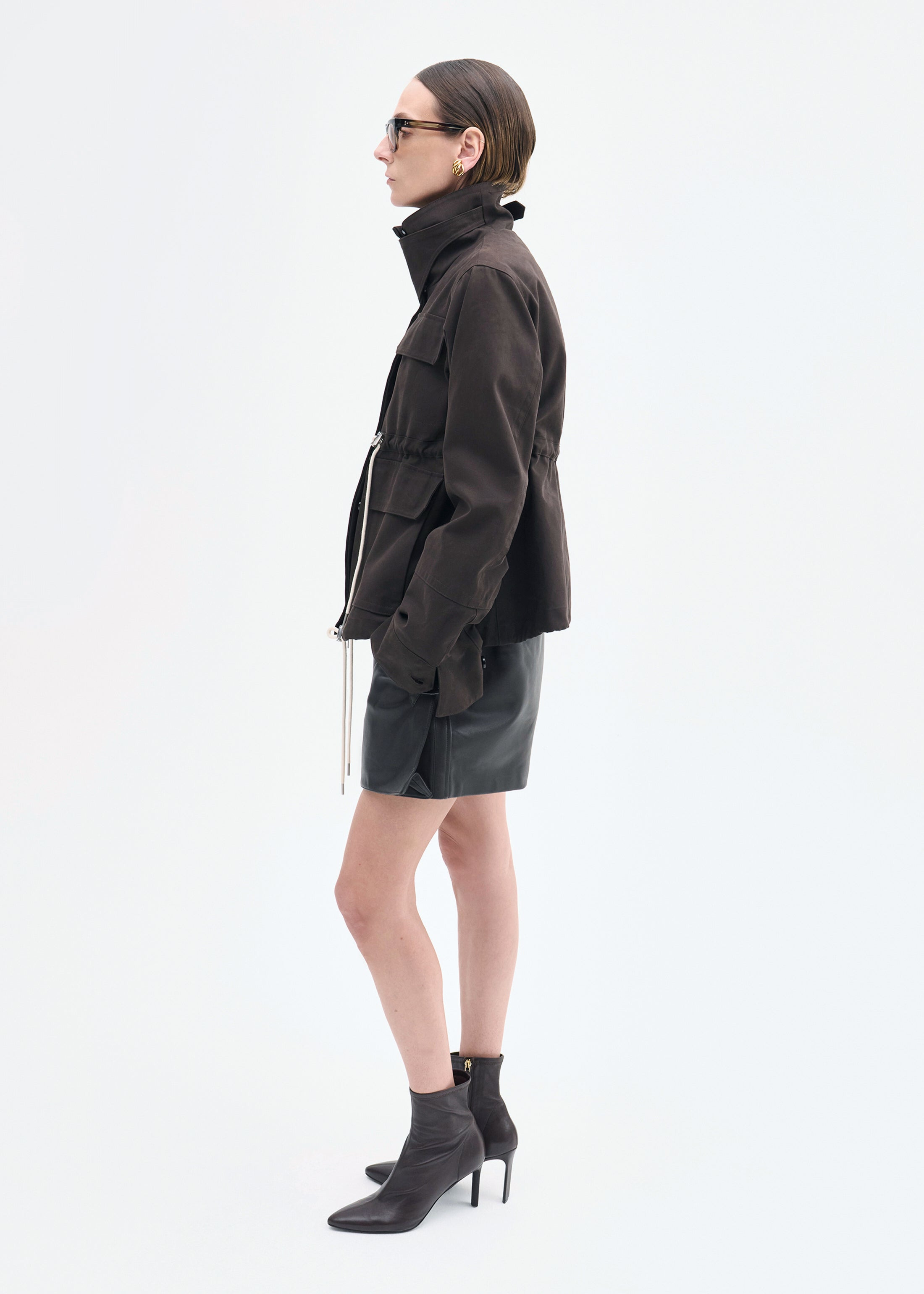 Military Jacket in Brushed Cotton - 3