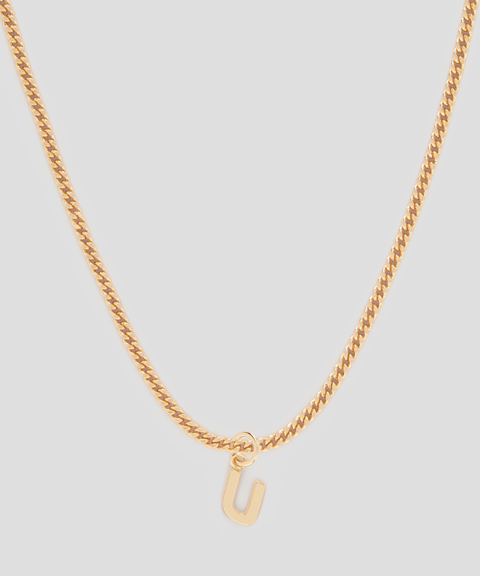 Brass letter U charm - 2