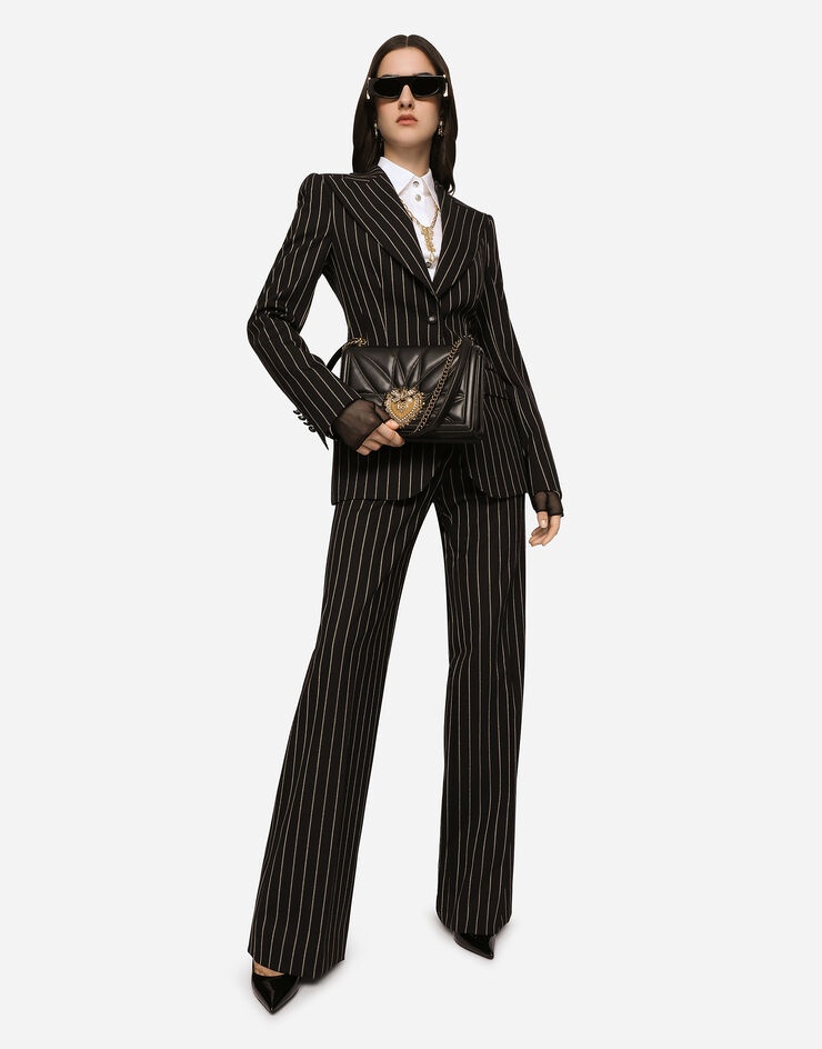 Pinstripe wool palazzo pants - 5