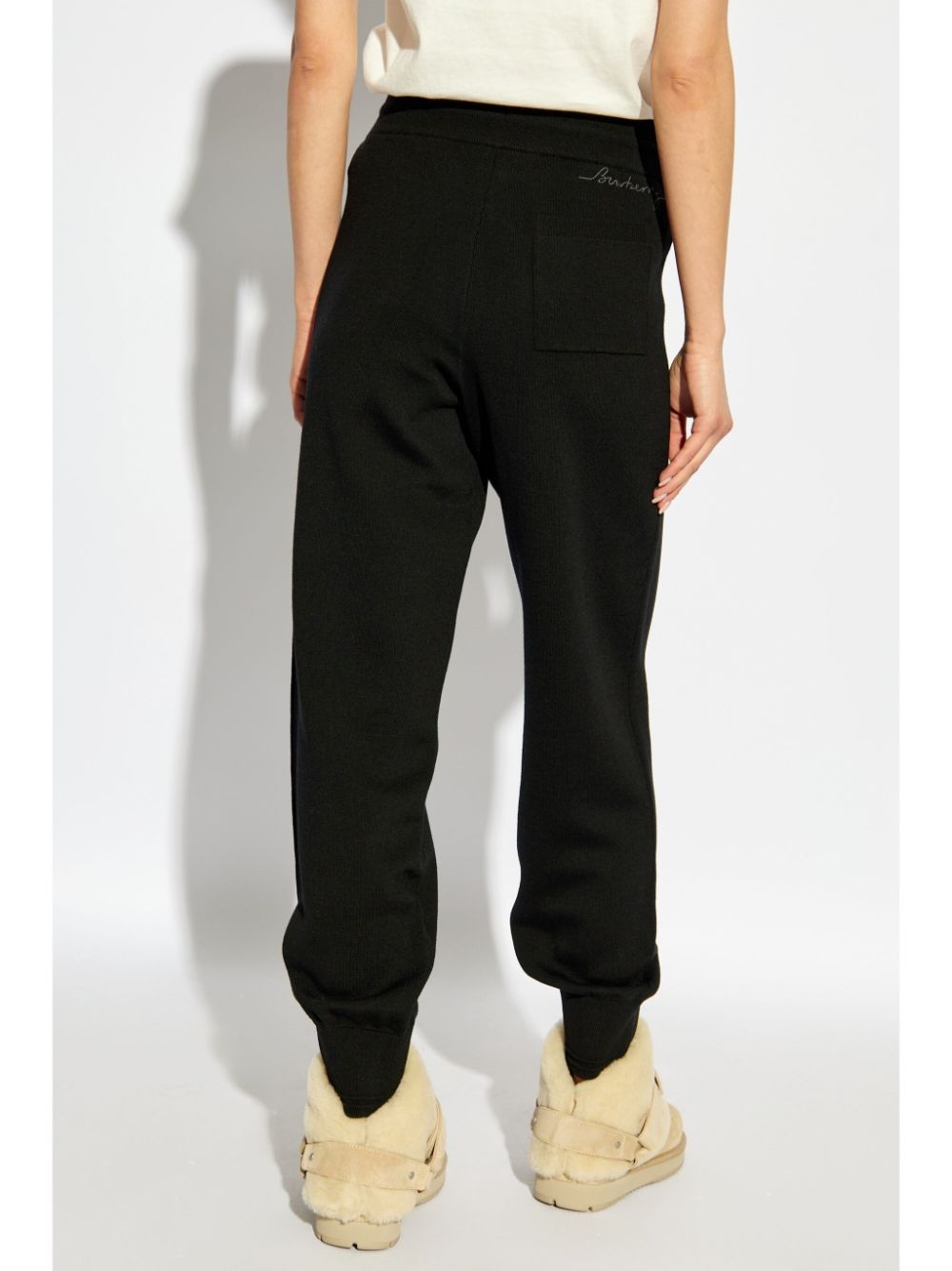 embroidered-logo knitted track pants - 4