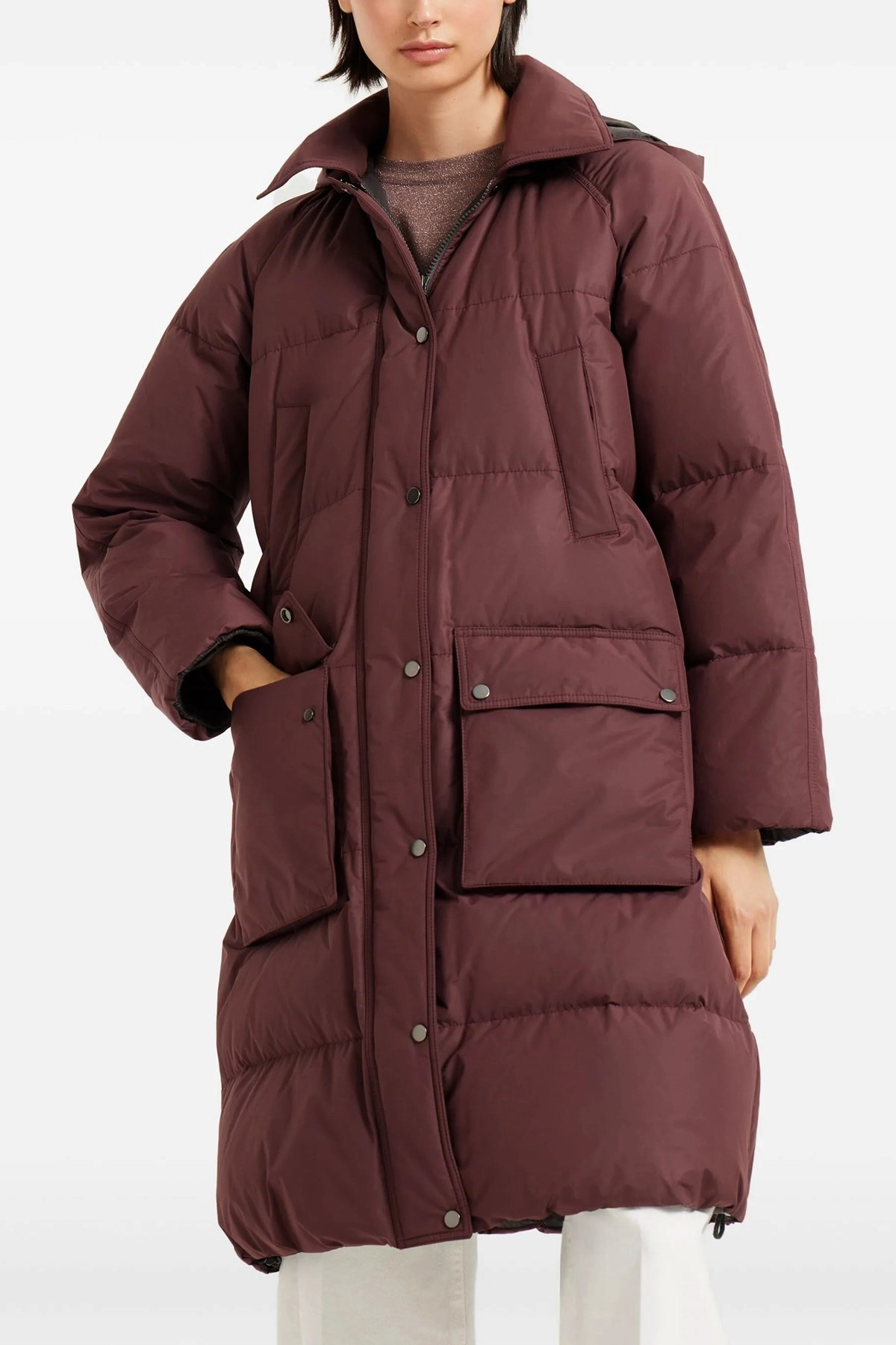 'Shiny Zipper Pull' down jacket - 2