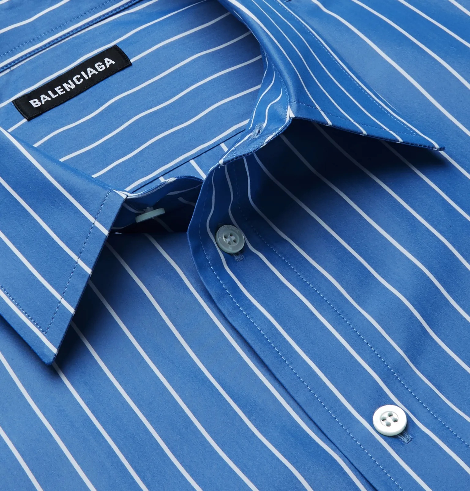 Oversized Logo-Embroidered Striped Cotton-Blend Poplin Shirt - 6