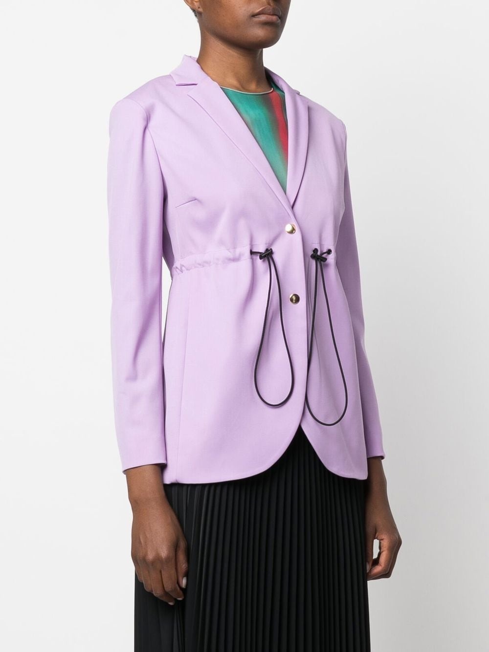 Drawstring single-breasted blazer - 3