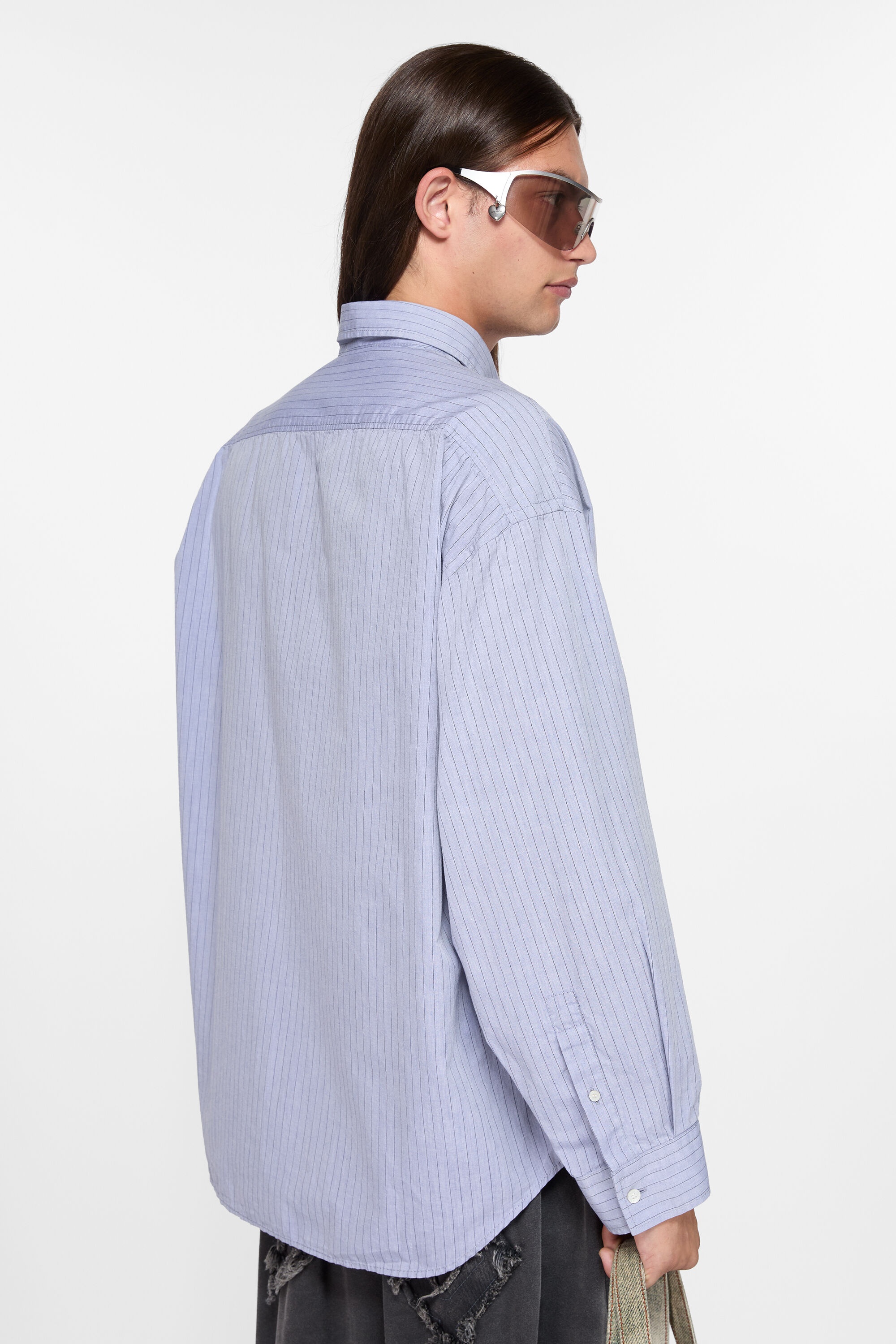 Button-up shirt - Blue/black - 3