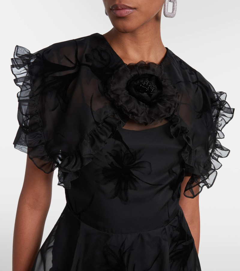 Ruffled floral organza midi dress 4