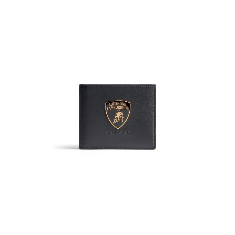 Men's Balenciaga | Automobili Lamborghini Square Folded Wallet  in Black 1