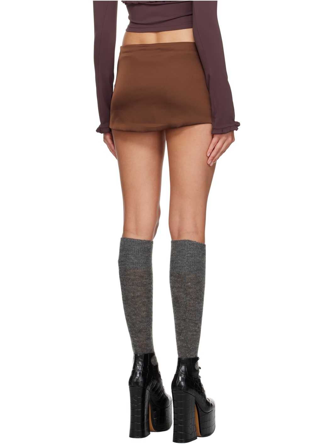 Brown Zip Miniskirt - 3