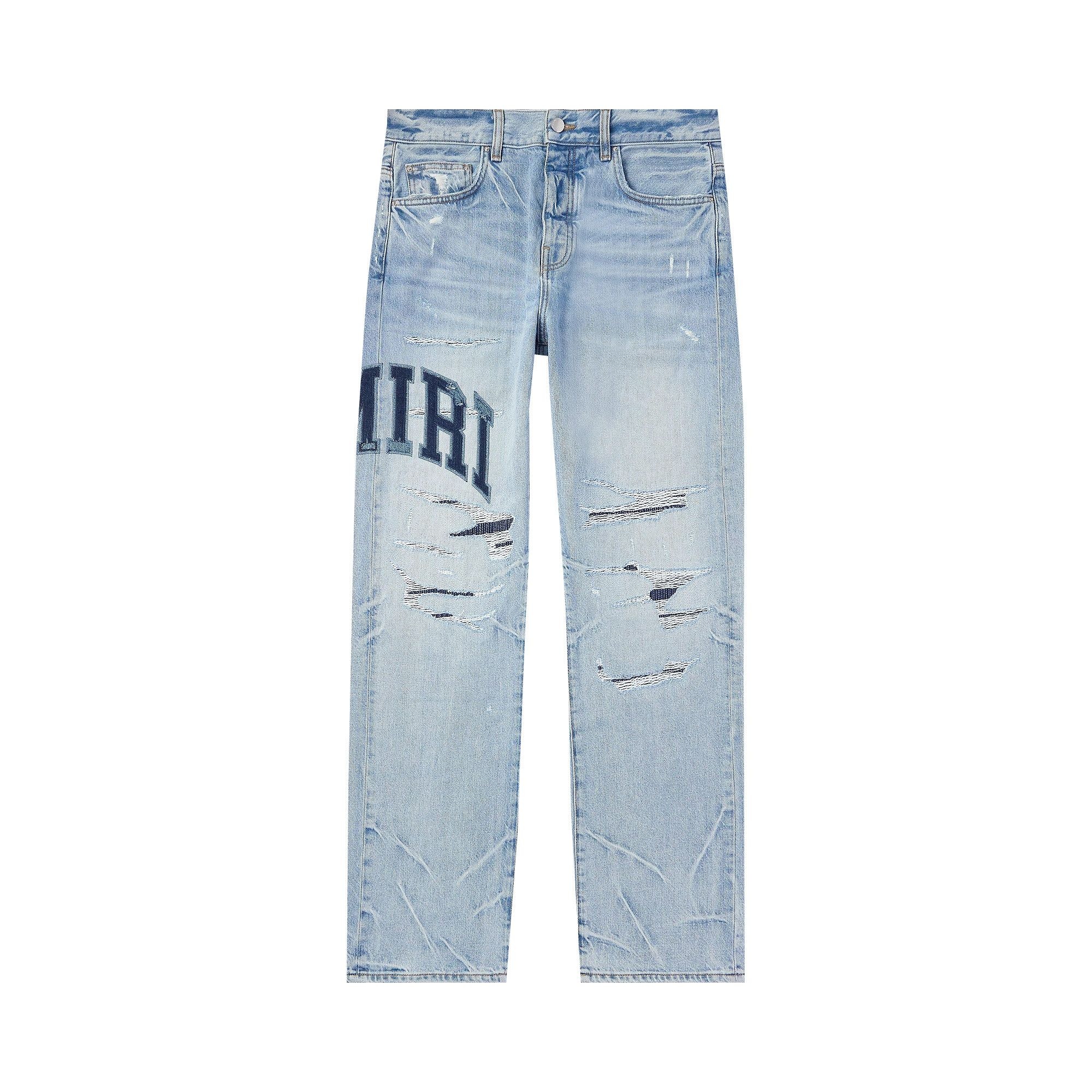 Amiri Varsity Logo Repair Straight Jean 'Perfect Indigo' - 1