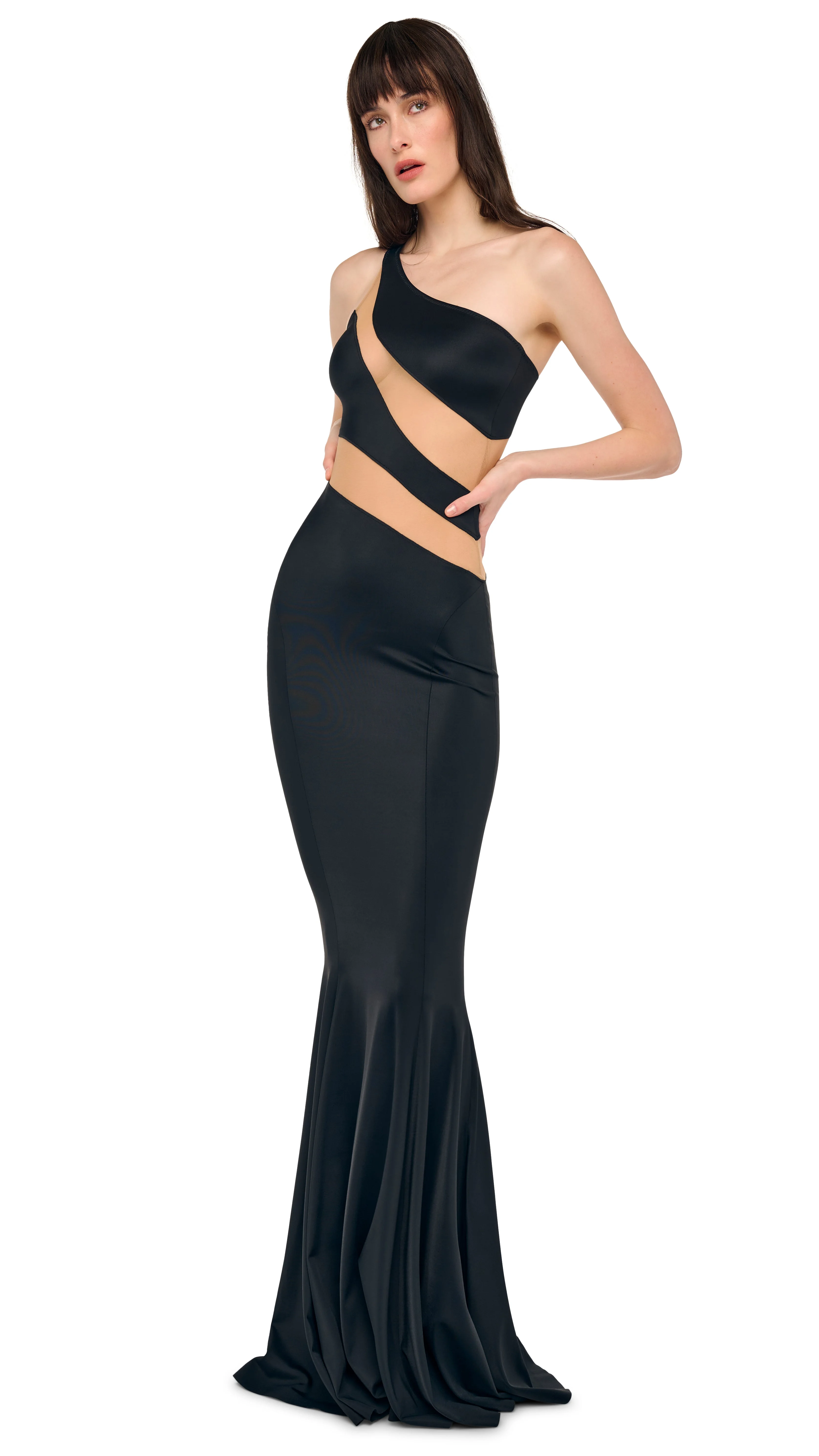 SNAKE MESH FISHTAIL GOWN - 1