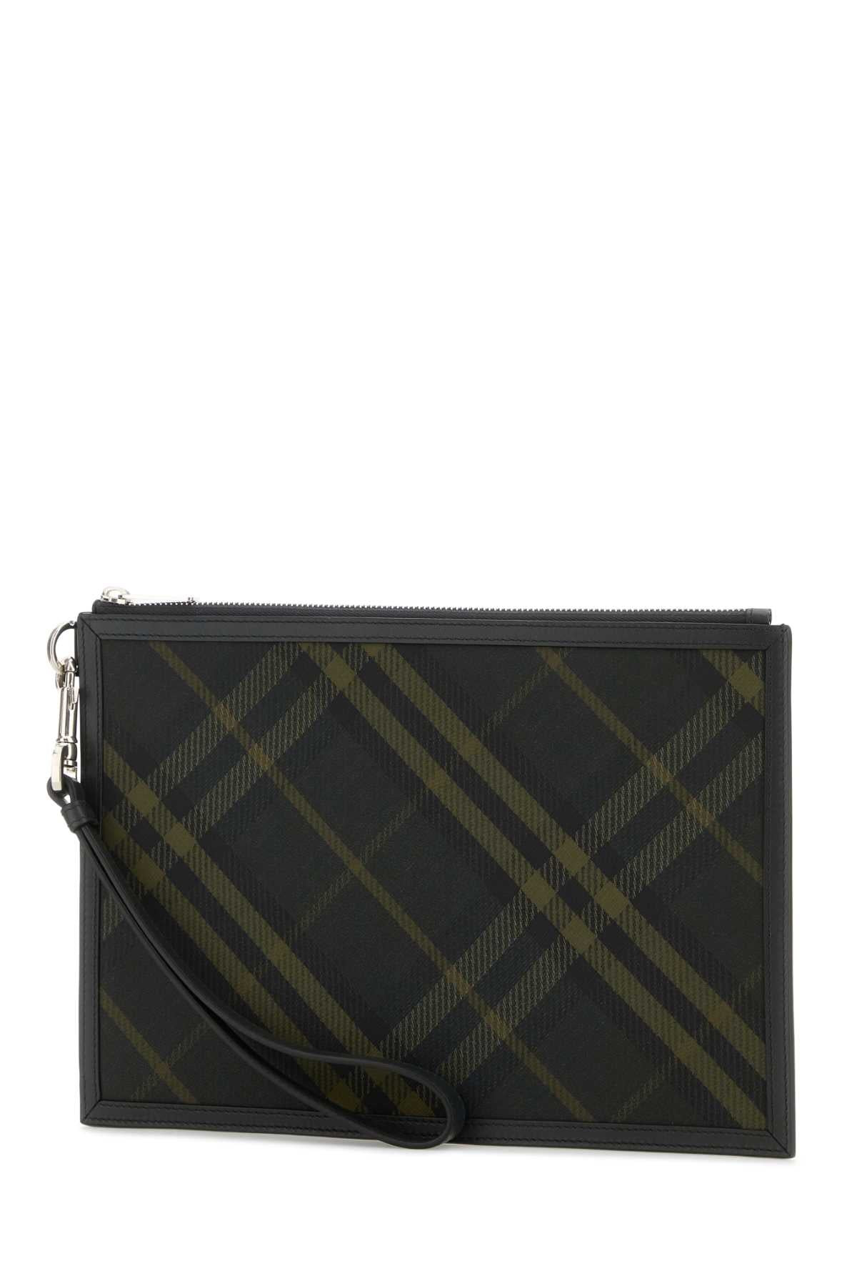 Burberry Men Embroidered Canvas Clutch - 2