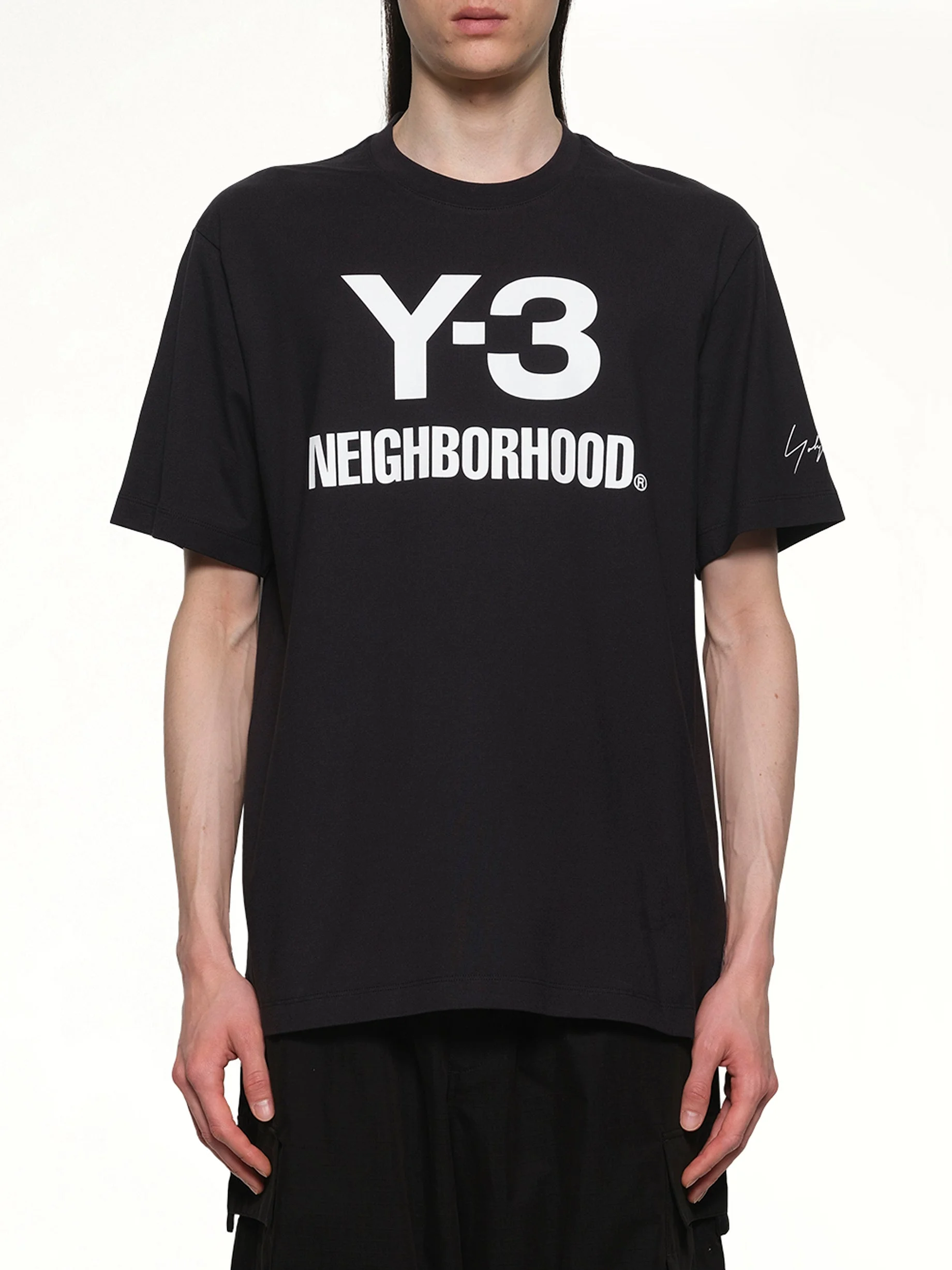 Y-3 X NBHD Logo T-Shirt in Black - 1