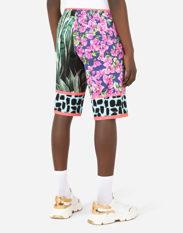 Jersey jogging shorts with jungle mix print - 8