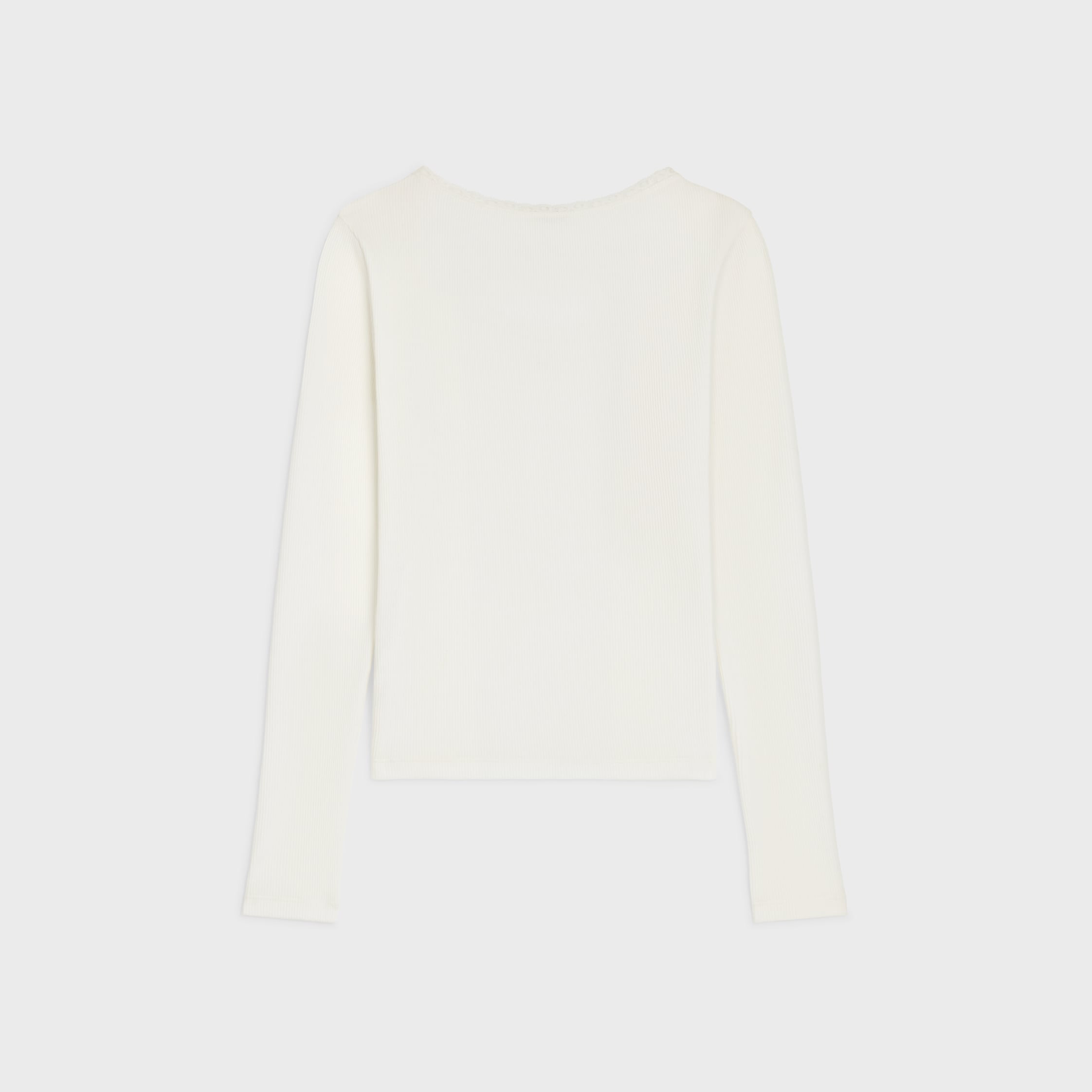 long-sleeved top IN ribbed cotton and silk - 2