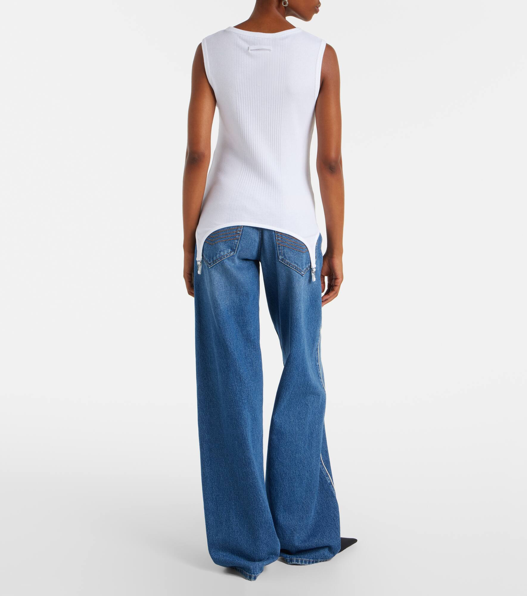 Ribbed-knit cotton jersey tank top - 3