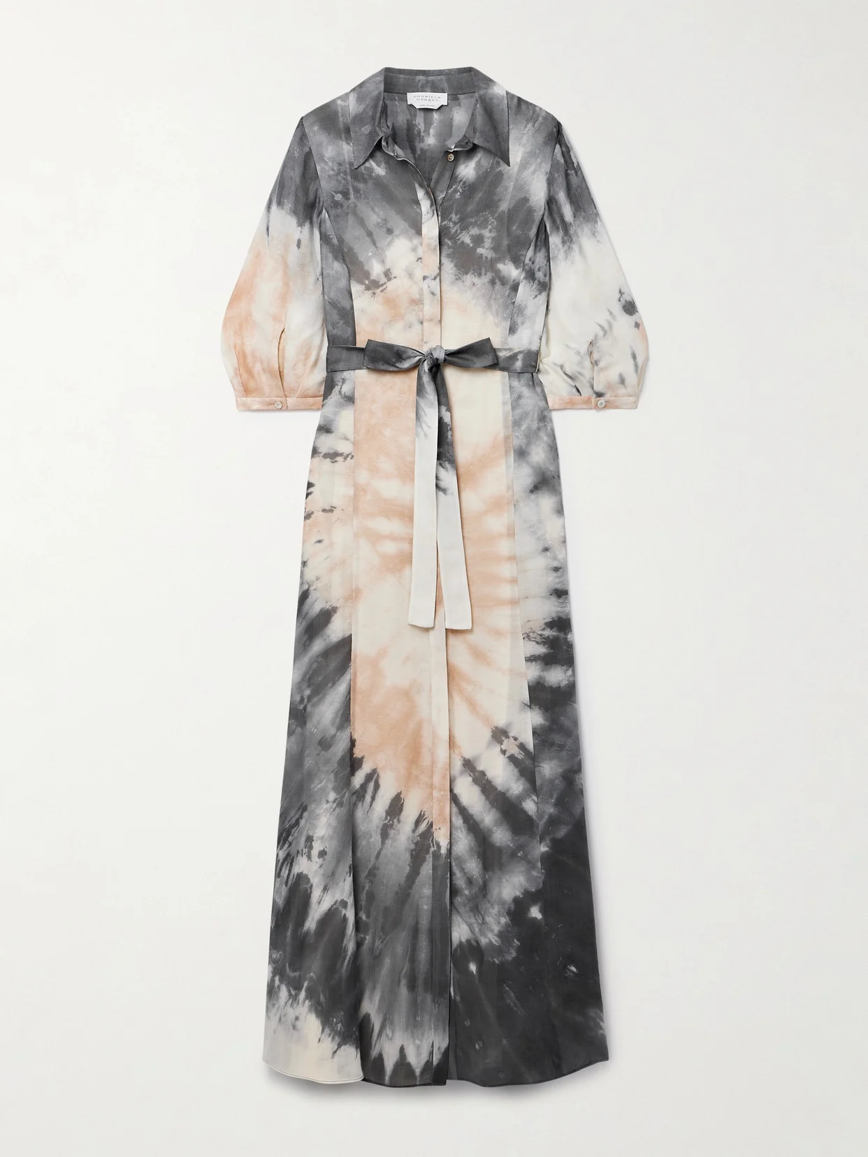 Daisy Belted Tie-dyed Cashmere, Silk And Wool-blend Maxi Dress - 1