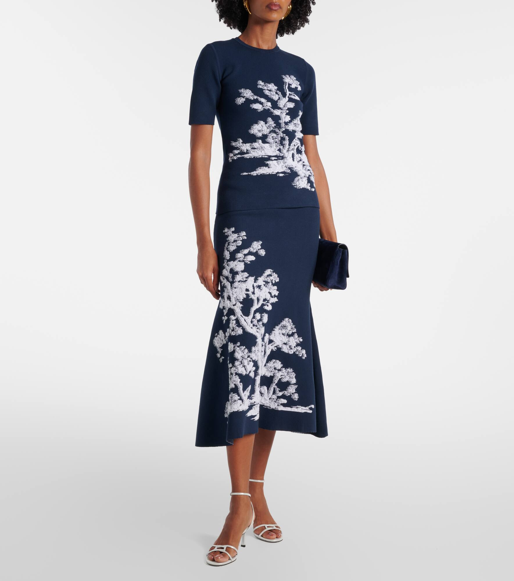 Asymmetric printed midi skirt - 2