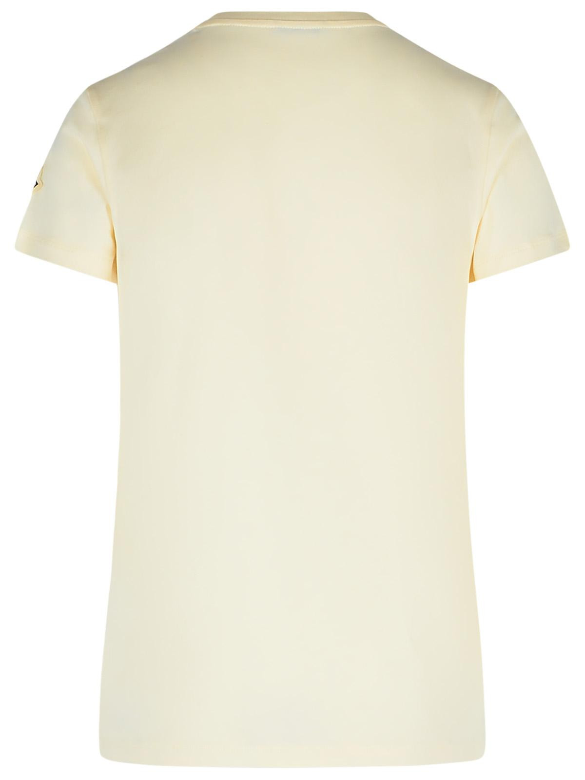 Moncler Cream Cotton T-Shirt Women - 3