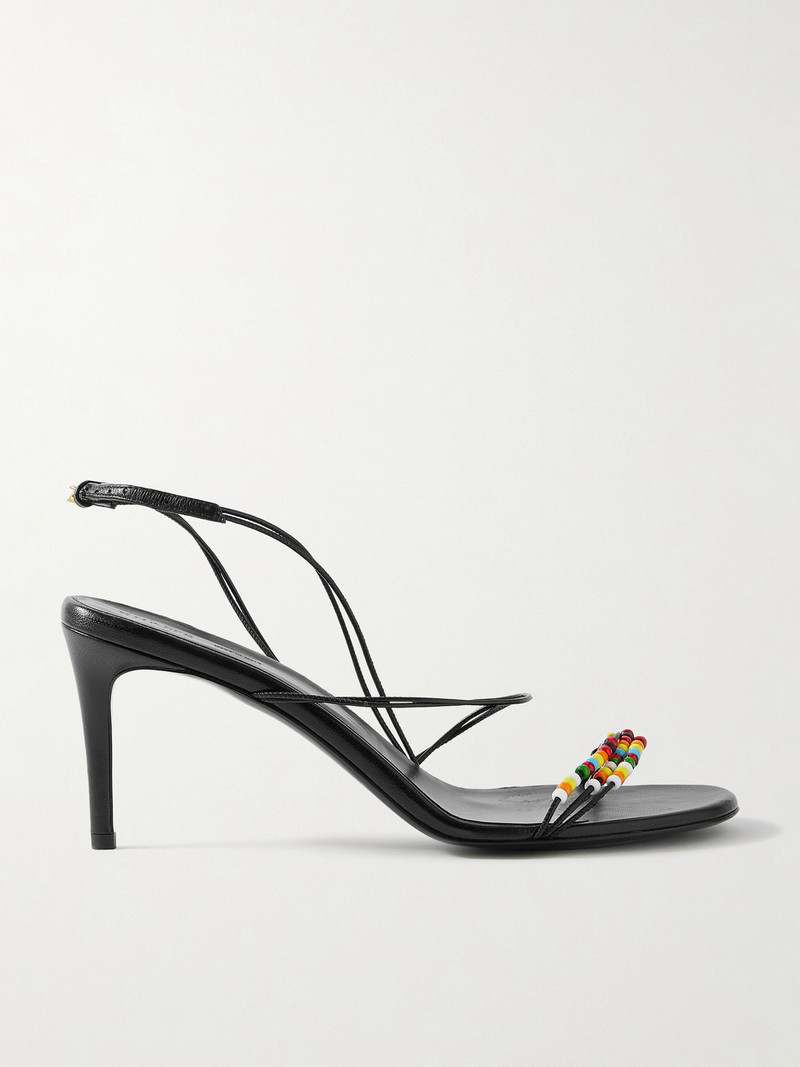 Loop Bead-embellished Leather Sandals 1