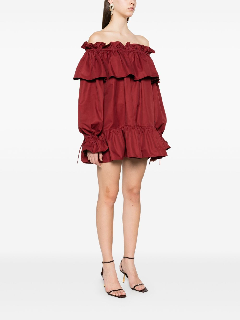 Saint Laurent ruffled cotton mini dress - 3
