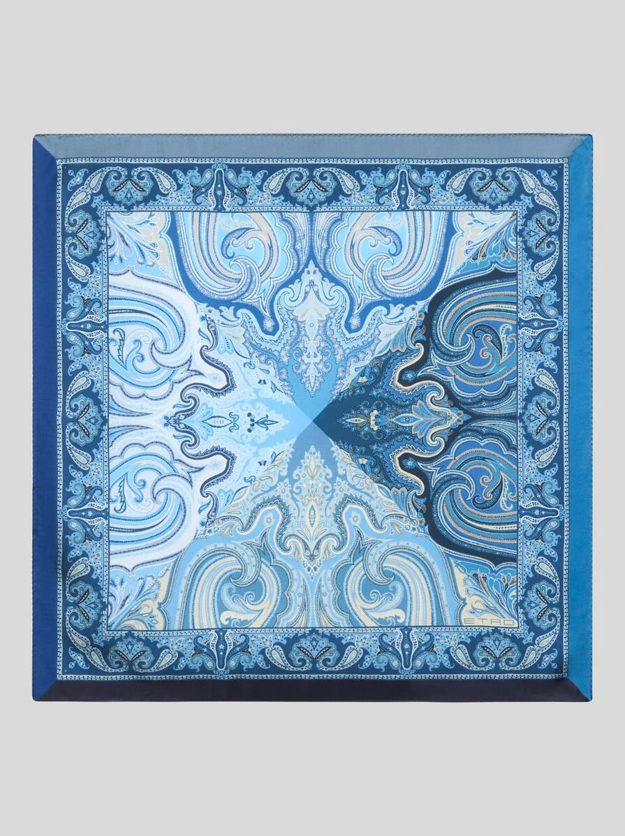 PATTERNED SILK TWILL POCKET SQUARE - 1