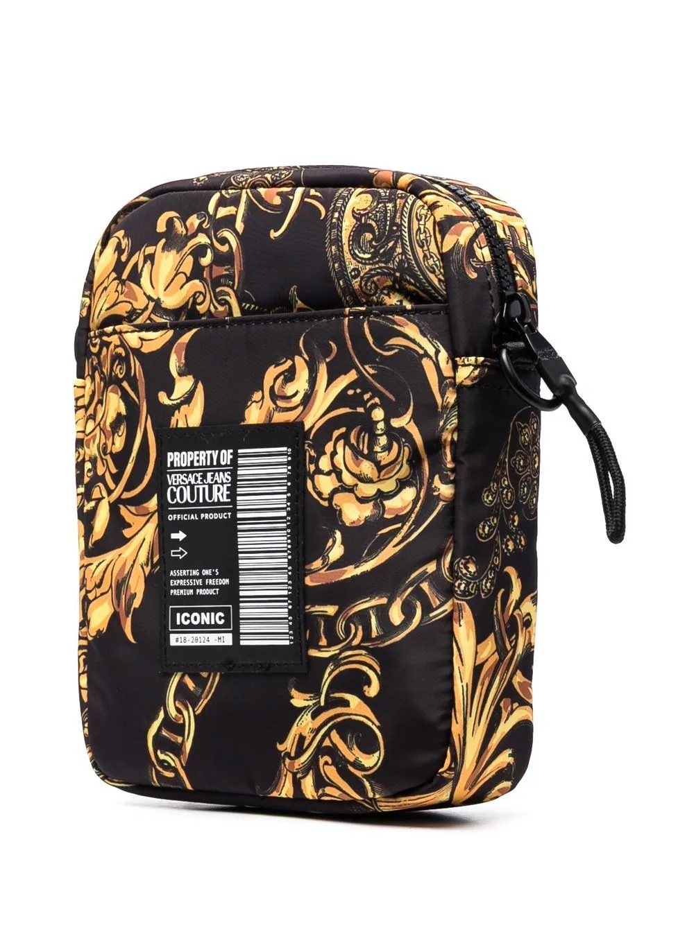 baroque-print logo-motif messenger bag - 3