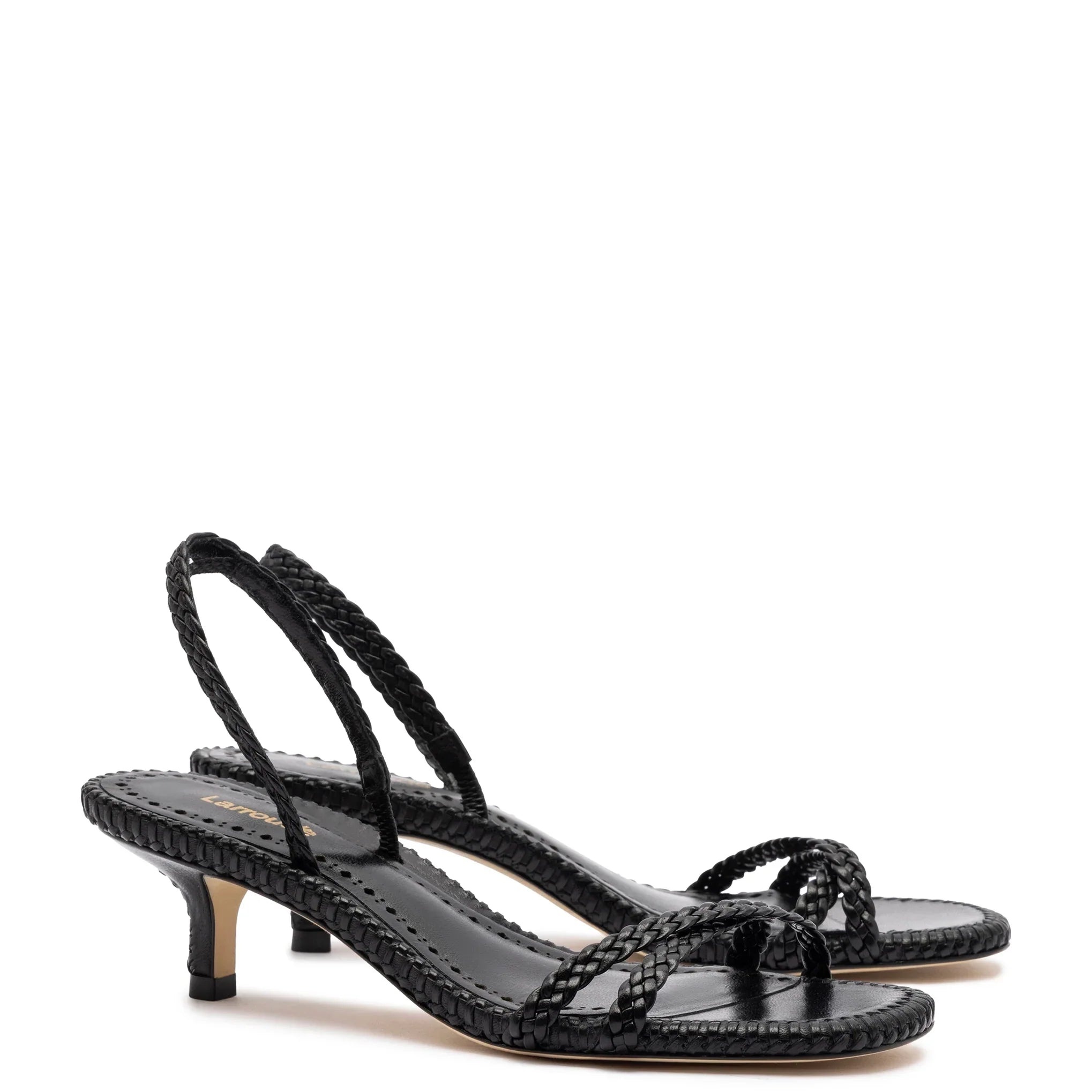 Larroude - Larroude Mini Annie Sandal In Black Leather - 2