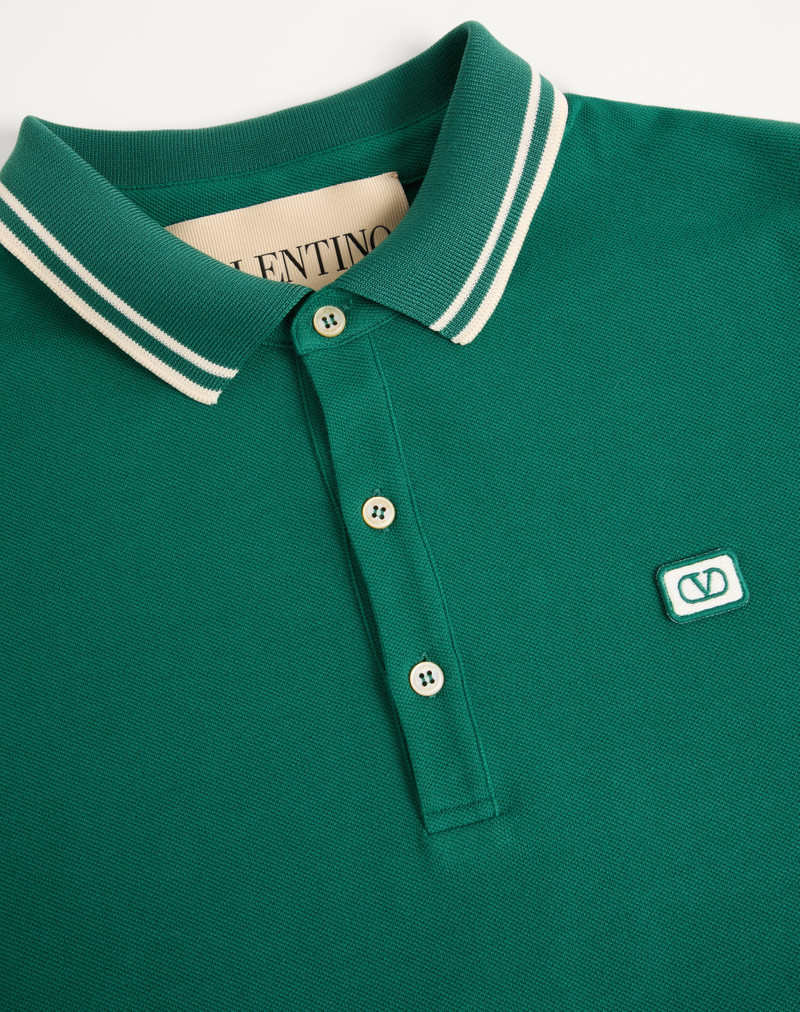COTTON PIQUÉ POLO SHIRT WITH VLOGO PATCH 3