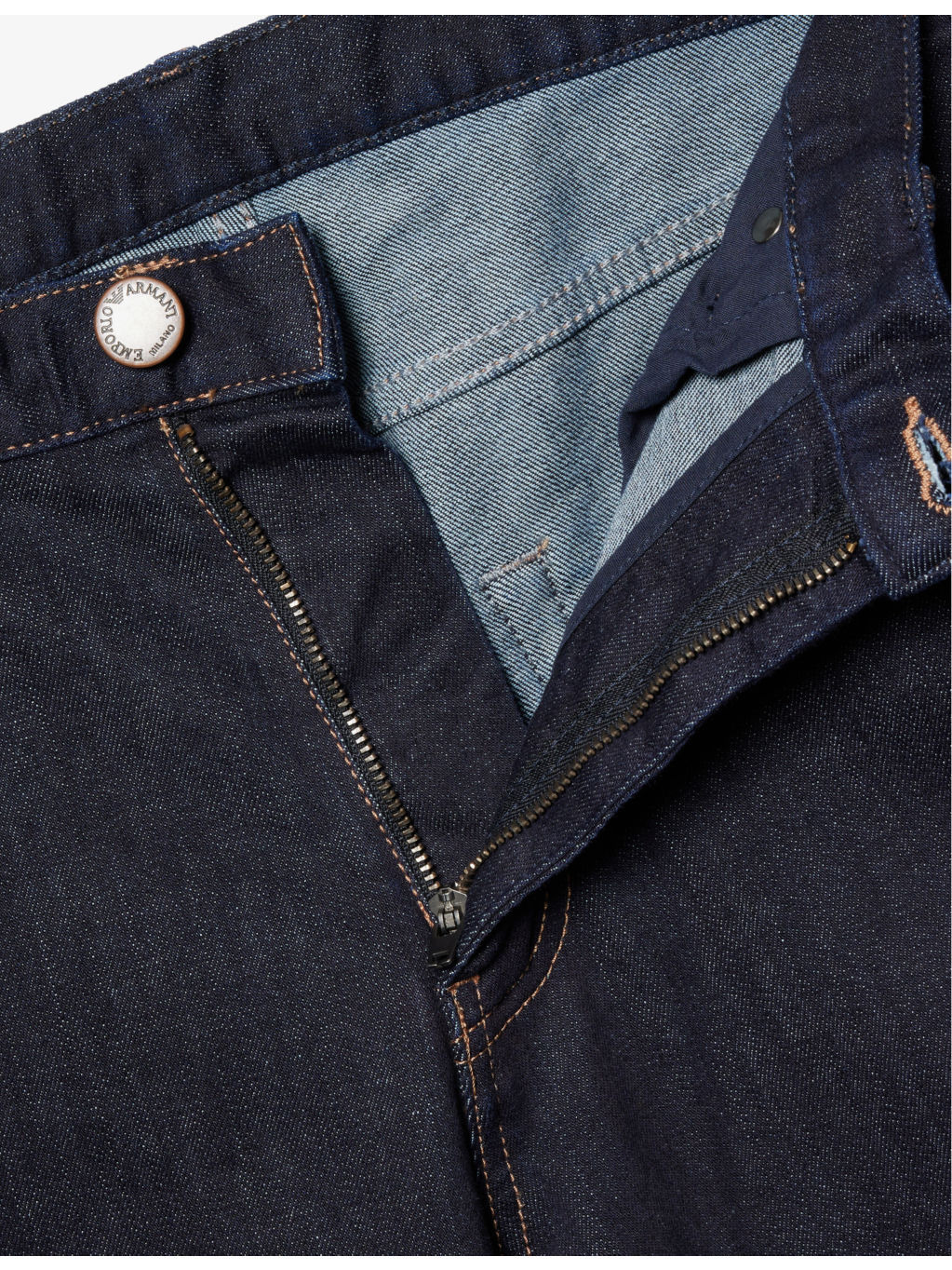 Belt-loop five-pocket regular-fit straight-leg stretch-denim jeans - 7
