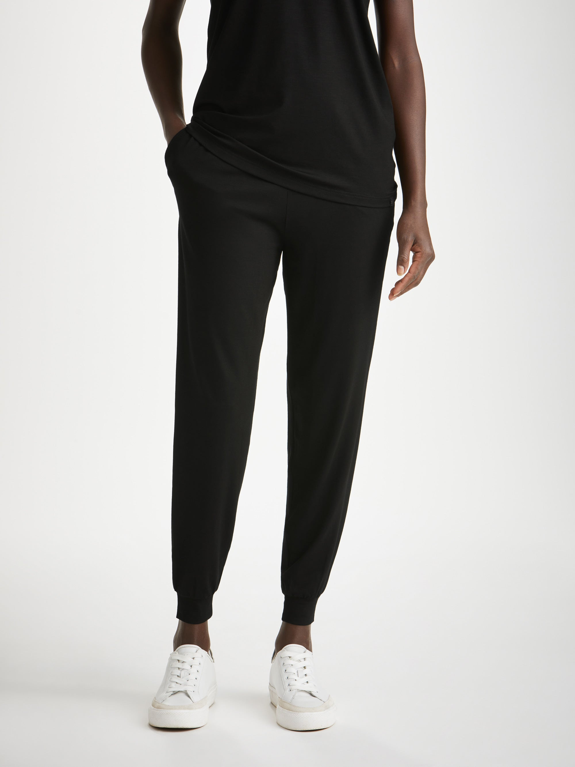 Women's Track Pants Basel Micro Modal Stretch Black - 2