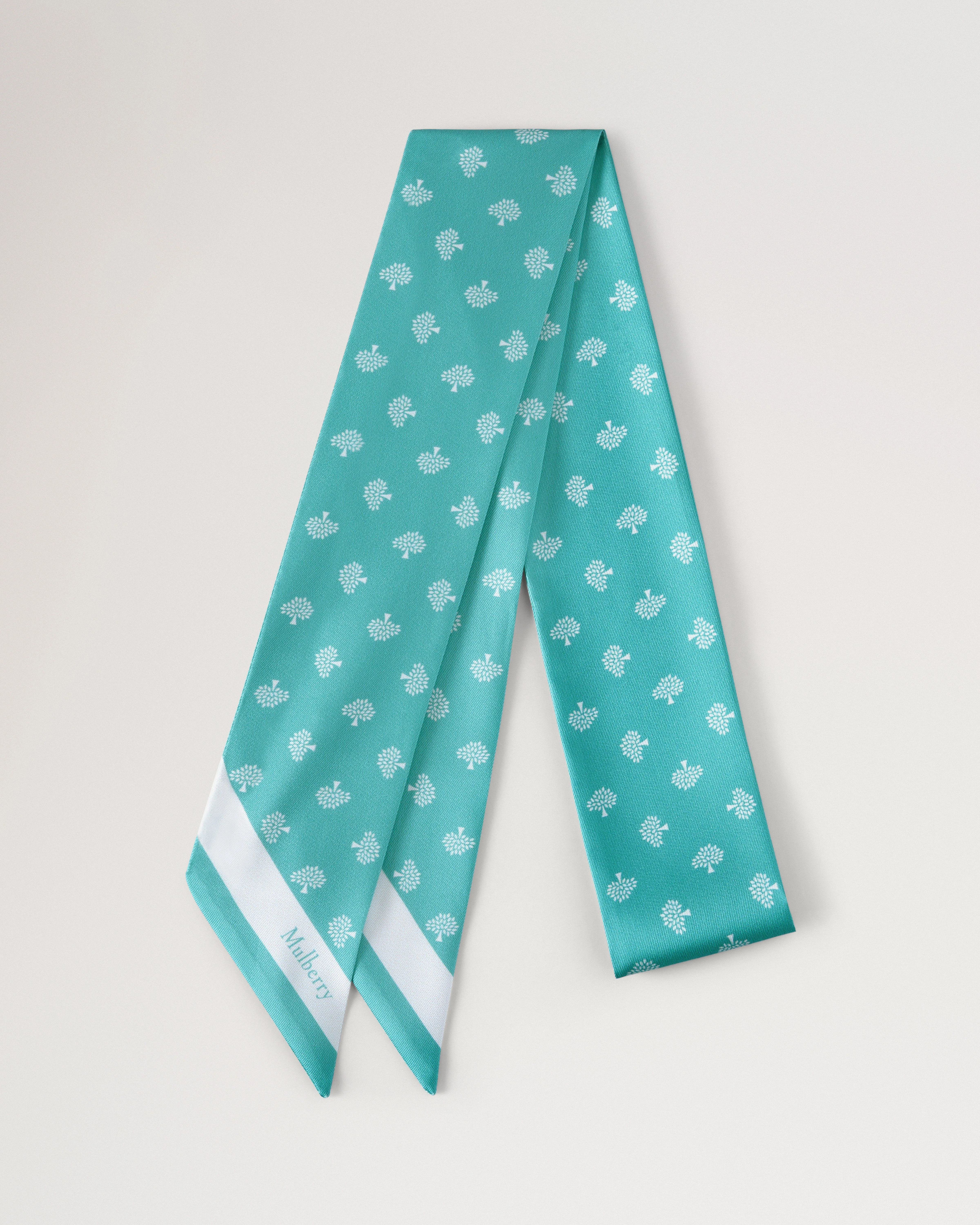Skinny Scarf - Mulberry Tree Marina Blue Recycled Polyester - 1