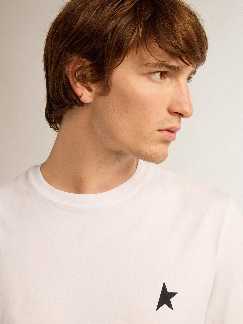 Golden Goose White Star Collection T-shirt with black star on the front outlook