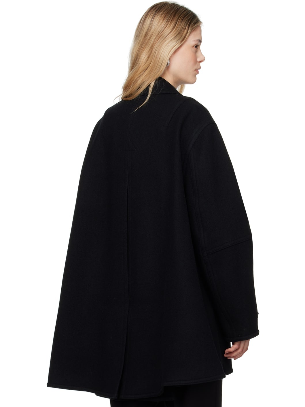 Navy Oversized Peacoat - 3
