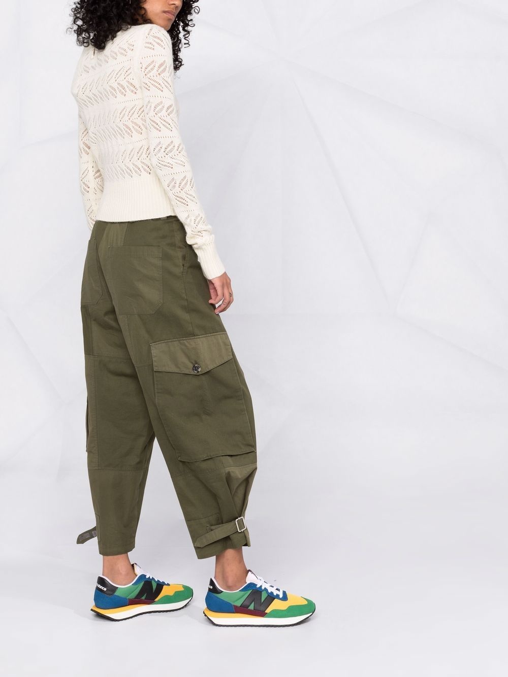 open-knit crew neck jumper - 4