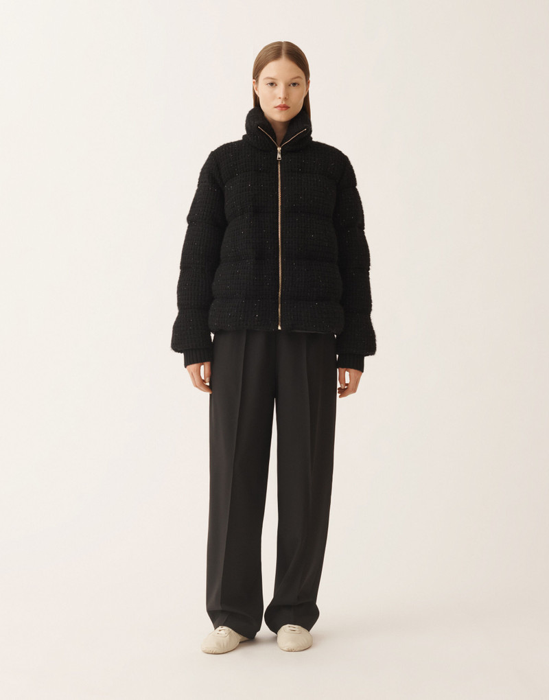 Down jacket in wool and silk with sequins 3