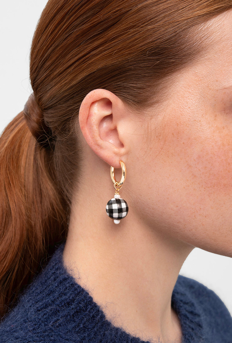 Philo Earrings - Black Gingham 3