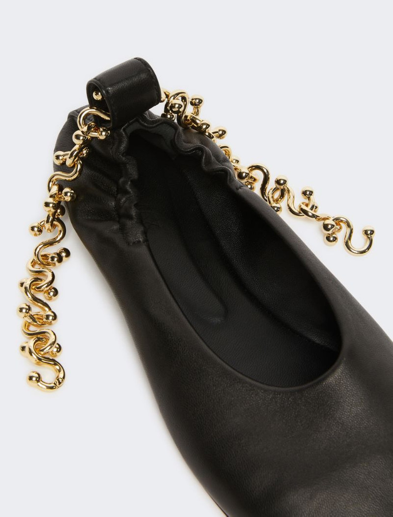 Nappa leather ballerinas with ankle band - black 5