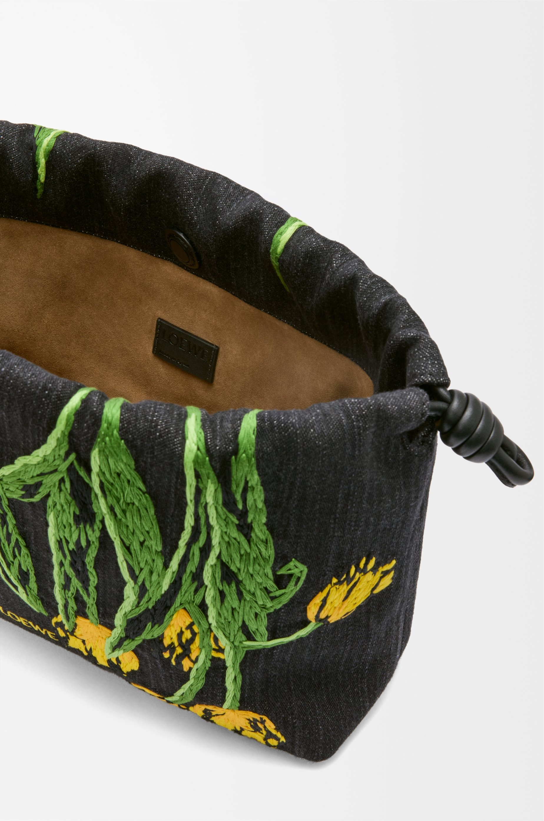 Medium Flamenco purse in embroidered denim - 11
